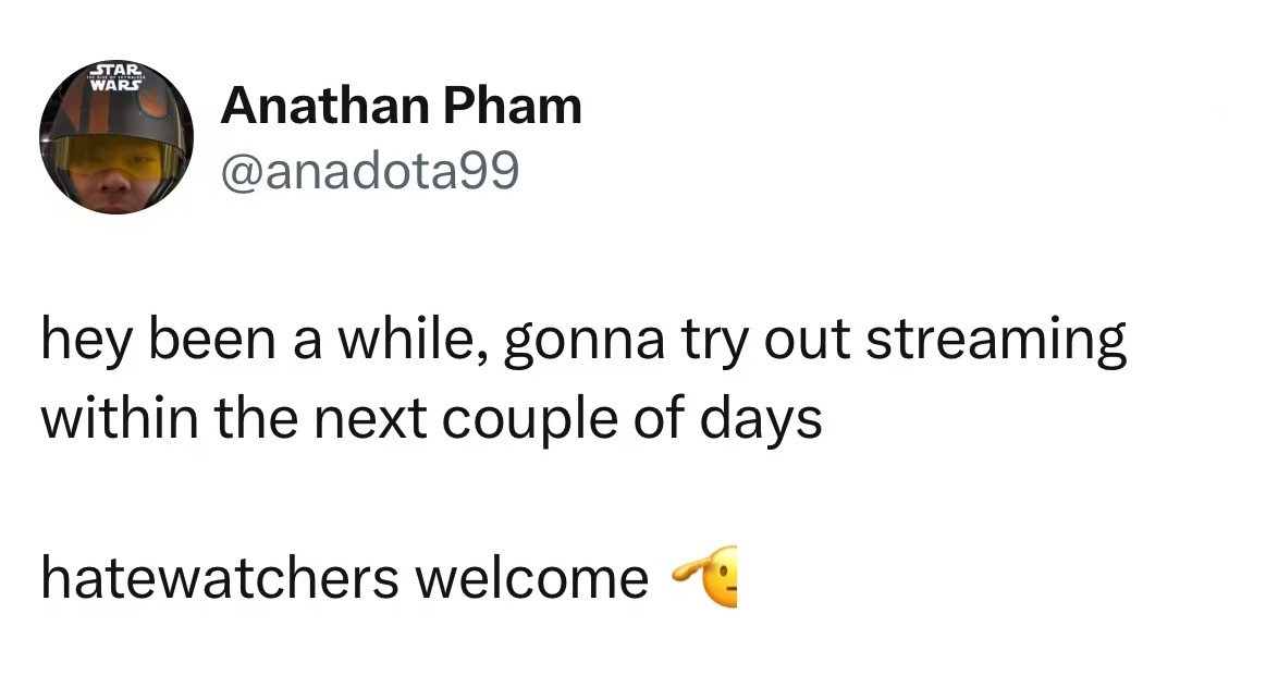 Ana发推说过段时间会直播，好像Ana之前一直在打死锁，不会是直播死锁吧dota