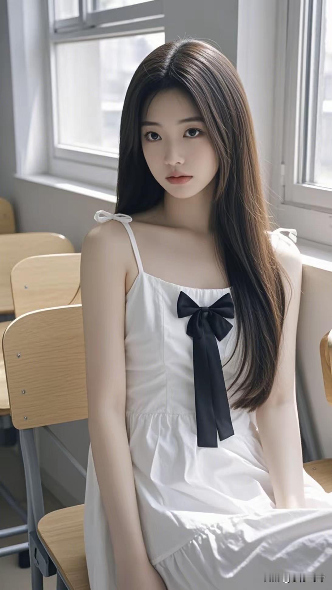 清新校园风，少女心满满！💕每日分享一句人生感悟什么样的美女才是最美的呢