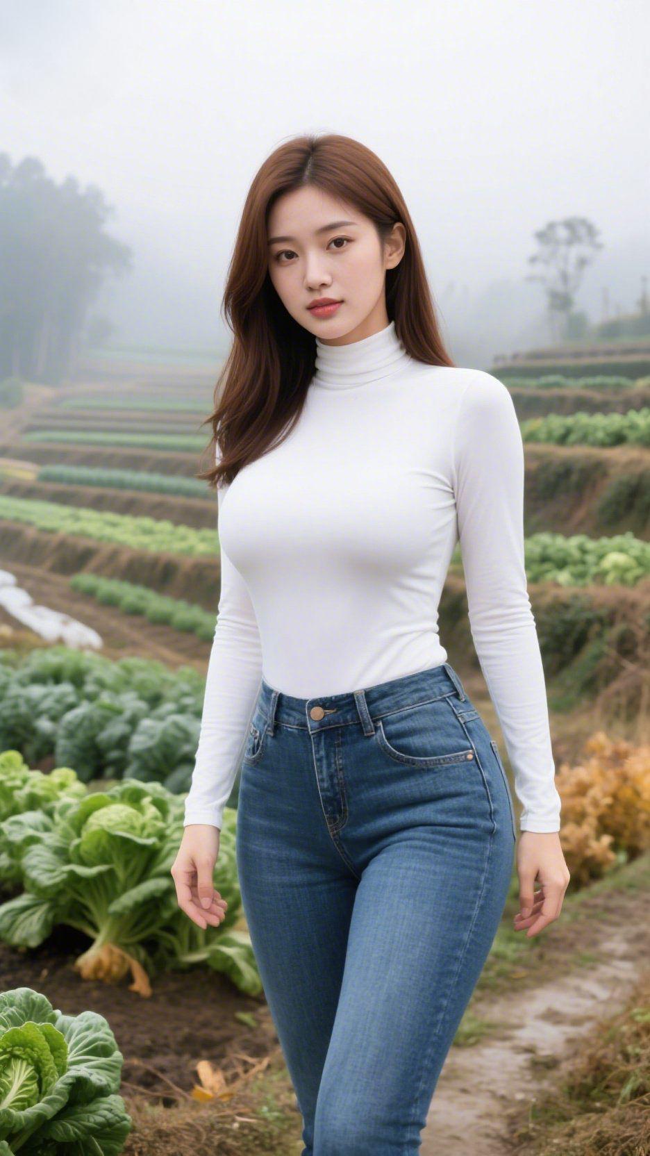 雾中山乡田园晓晓雾横空锁远丘轻烟匝地淡云浮层梯叠翠依山转曲垄分青