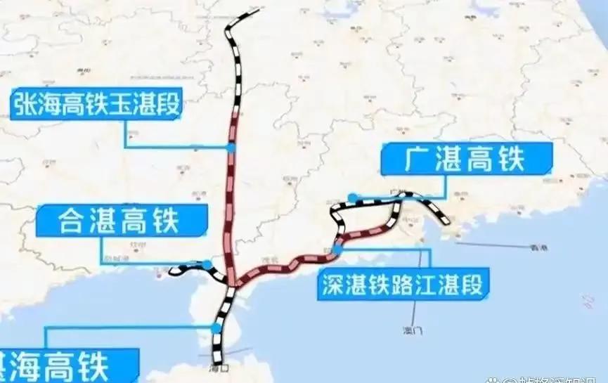 张家界至海口高铁途经玉林、湛江抵达海口的线路一开通，湛江将形成“四龙入湛”的格局