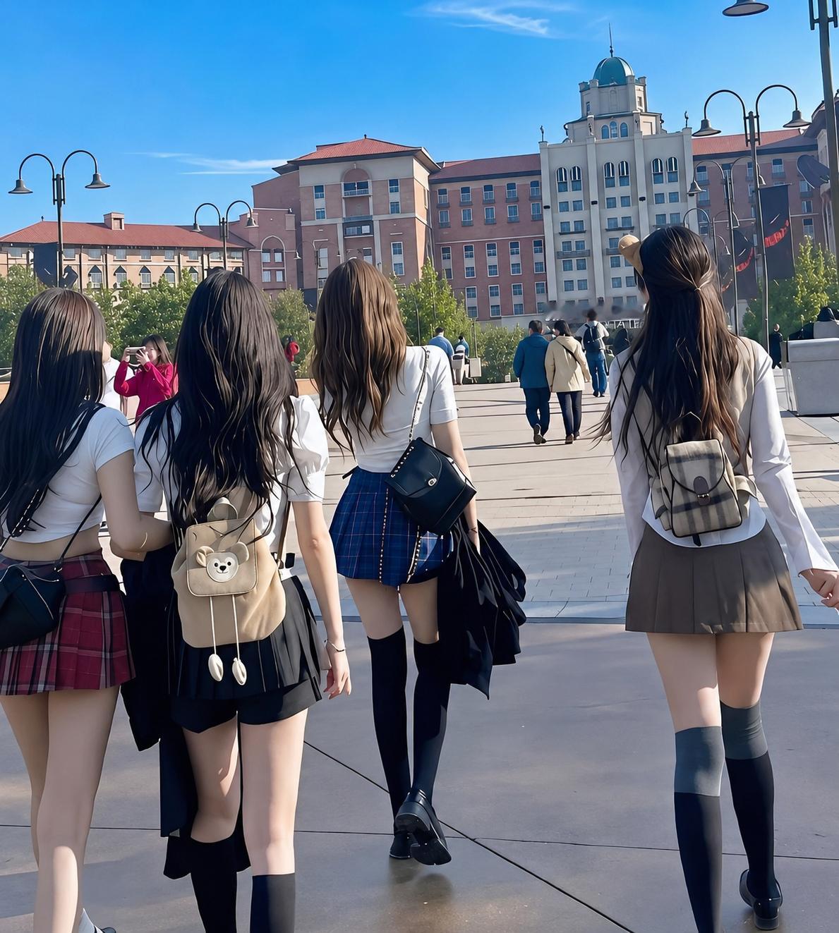 还是读大学好，经常能看到这样青春洋溢的背影。