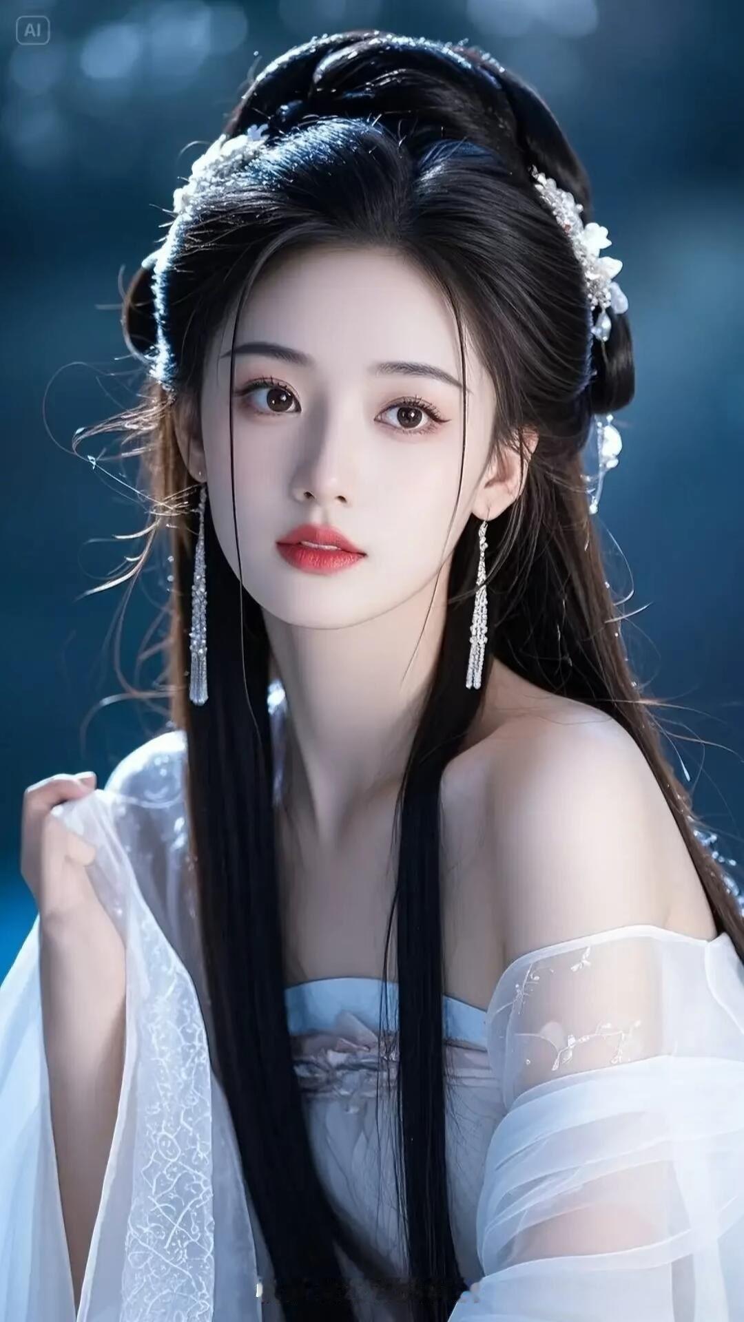 梦幻古风少女，红唇轻启，惊艳时光。