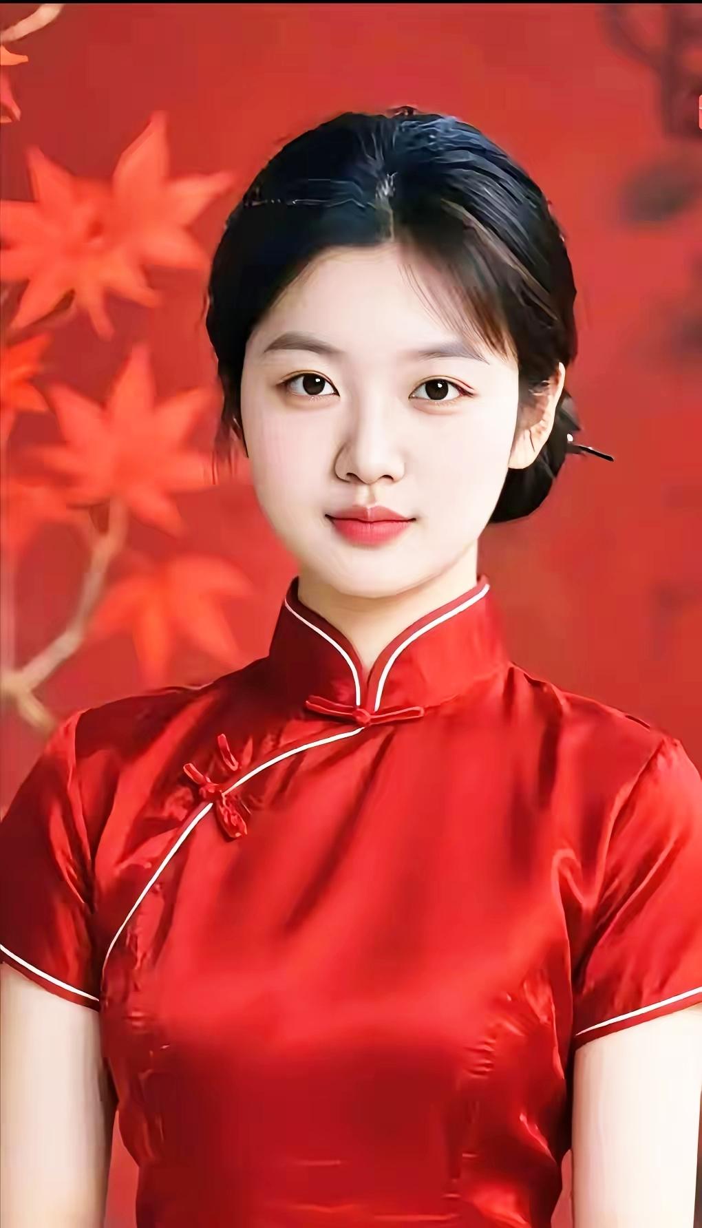 红衣少女，古典韵味，美不胜收！