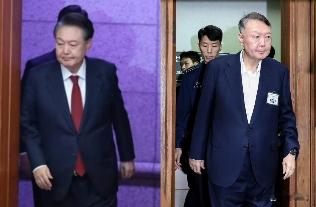 尹锡悦被拘初期和当前状态对比图。​​在牢里的尹锡悦65岁已经龙钟潦倒，在村