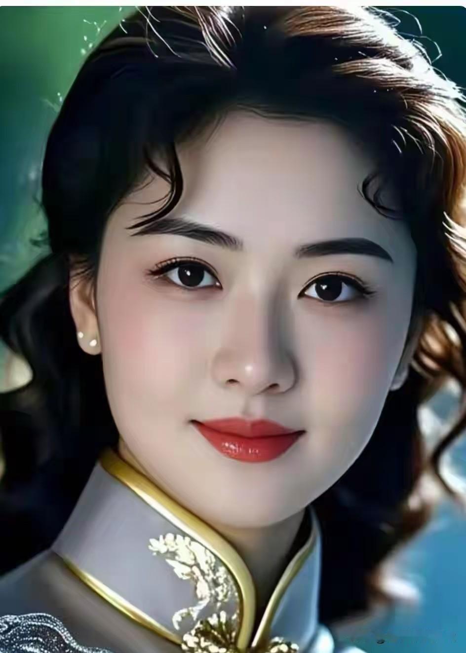 满庭芳·旧沪妆卷发如波，明眸含露，旗袍金领生光。珍珠垂耳，浅笑自温良。