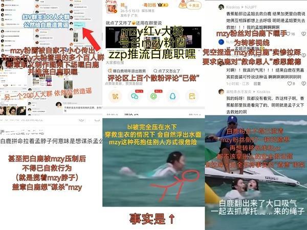 孟子义粉丝一边在几百人的群里造谣辱骂白鹿，讨论如何在抖音给白鹿下黑水。一边在外营