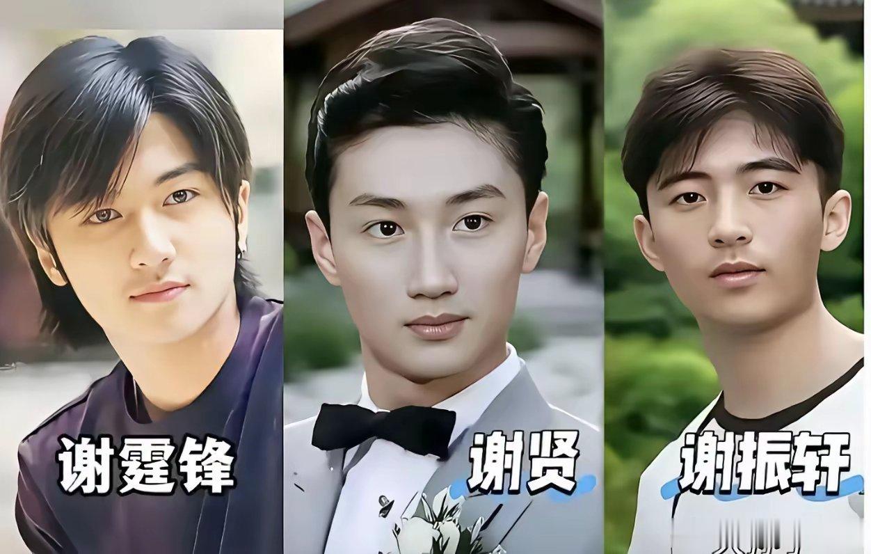 发现没？谢家三代人的颜值，一代比一代强，谢贤年轻时眉眼俊朗，帅气张扬。谢霆锋继承