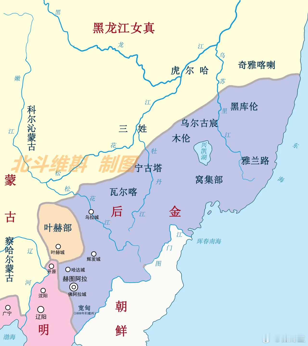 1616年的后金有多大？1616年，努尔哈赤在赫图阿拉称汗，正式建立了后金国。很