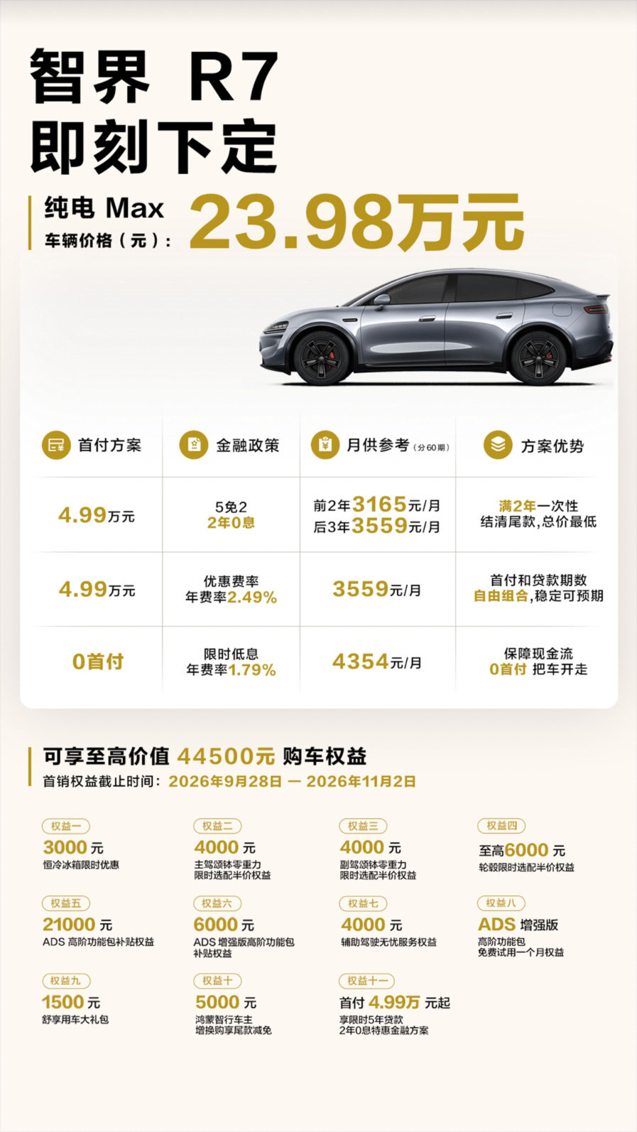 #建议所有车都这么设计#全新智界R7家庭用户占比92%，80%为增换购，主驾颂钵零重力座椅选装率94
