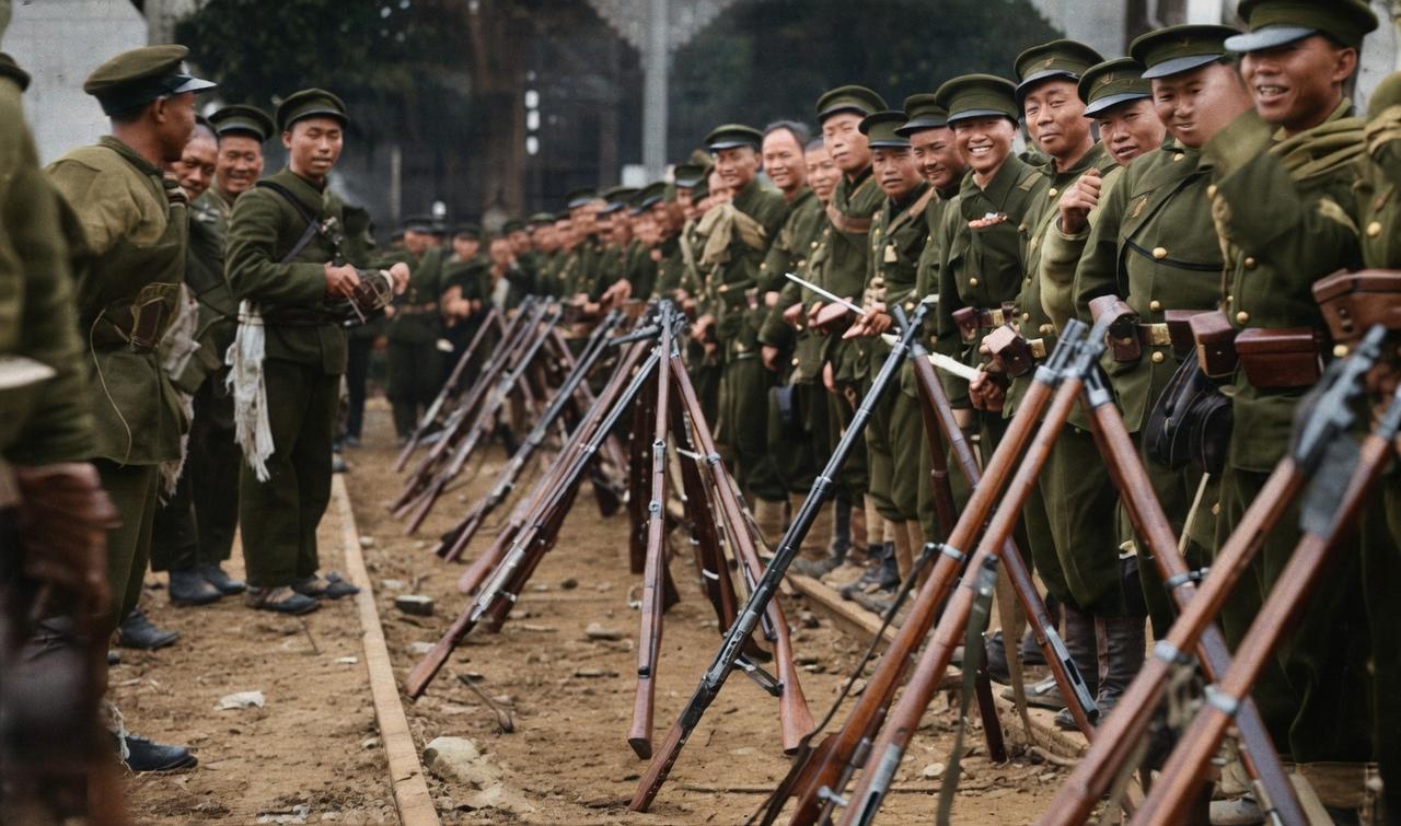 1911年10月，汉口阳夏保卫战中，革命士兵整装待发、即将投身汉口争夺战的铁血瞬