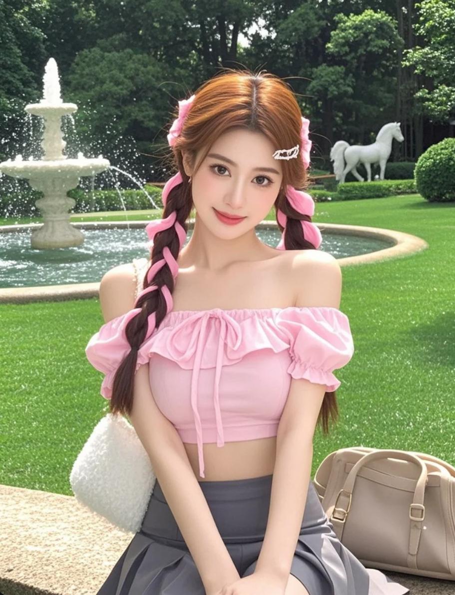 喷泉的低吟，绿草的呼吸，她的宁静