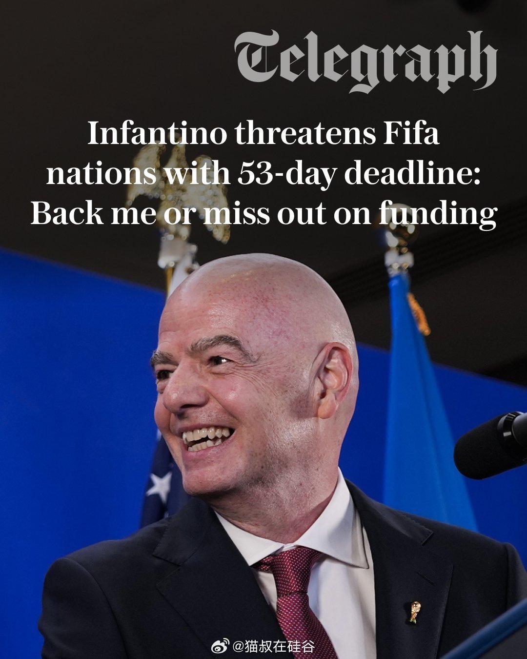 面临巨大压力的国际足联（FIFA）主席詹尼·因凡蒂诺（GianniInfant