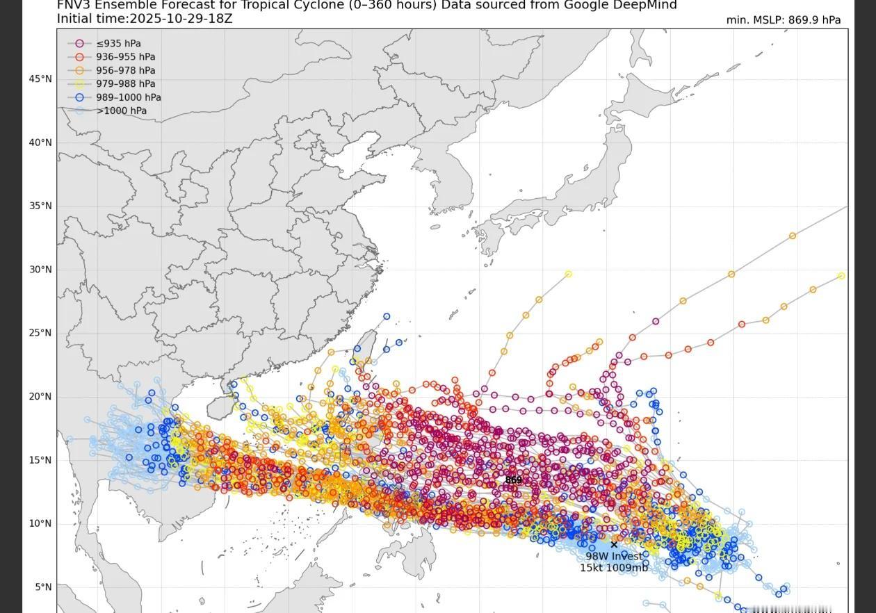 双台风系统预报未来的10天内会先后生成2个台风,其中热带系统1已经生成对应的台