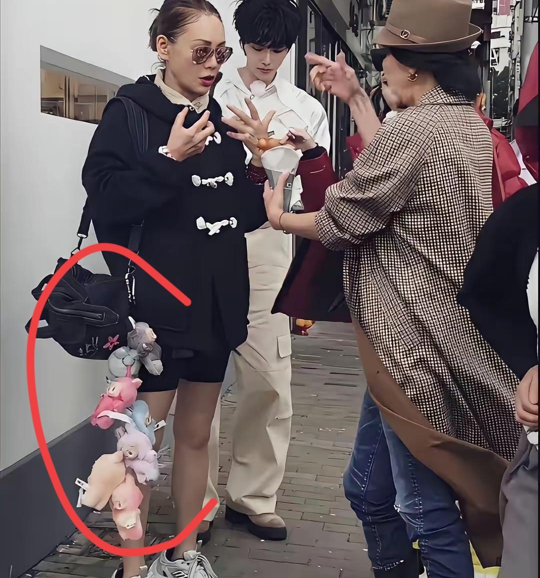 宁静也太敢了吧五十多岁阿姨挂六七个拉布布出门，配暗色系口红，每次她的装扮都让