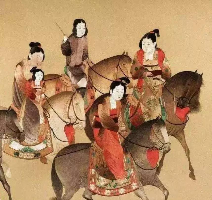 752年，唐玄宗抱住虢国夫人，虢国夫人假意说道：“若被玉环知道，臣妾无法做人！”