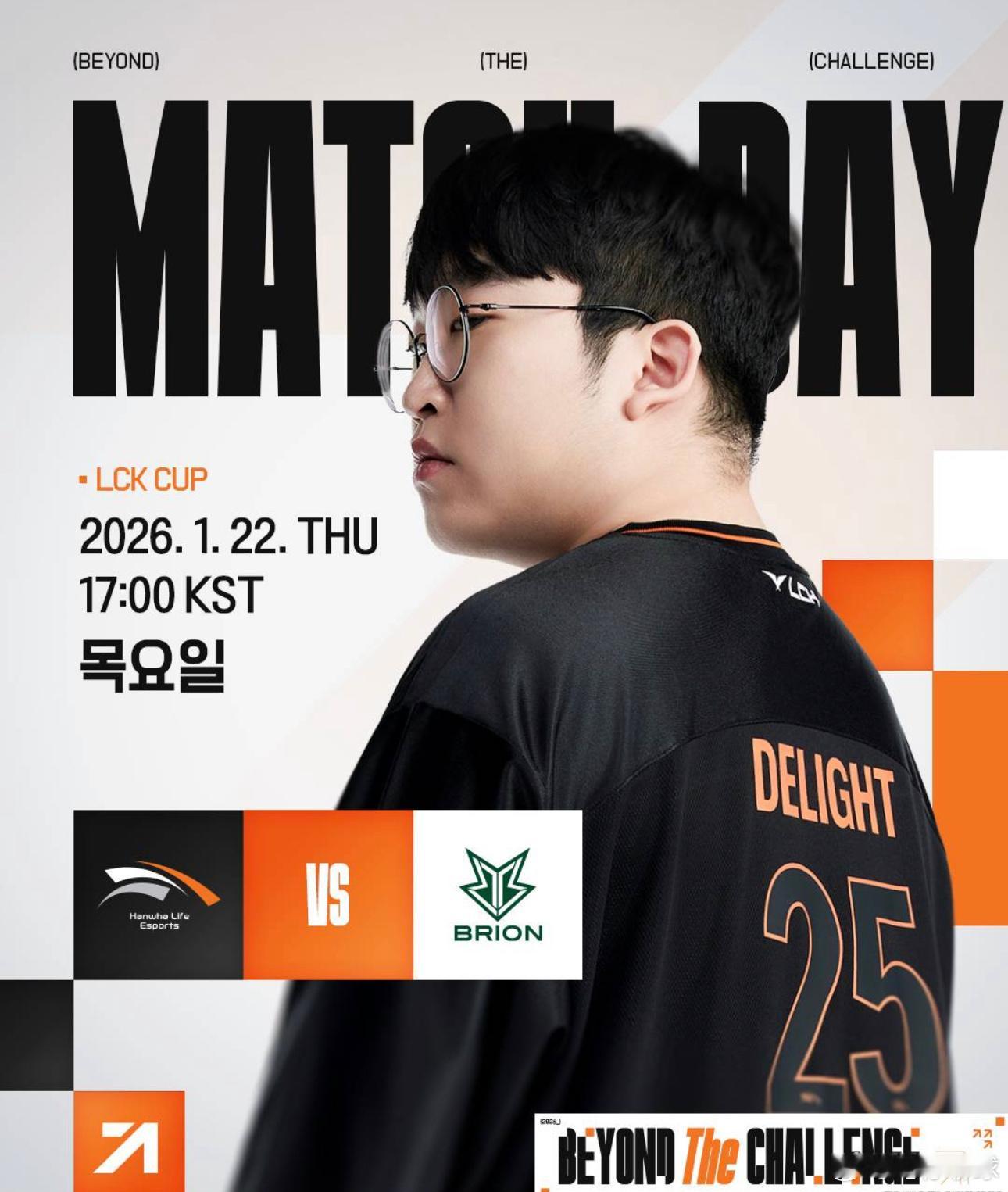 1月22日讯LCK杯D9，BRO对阵HLE。首发阵容BRO：Casting、G