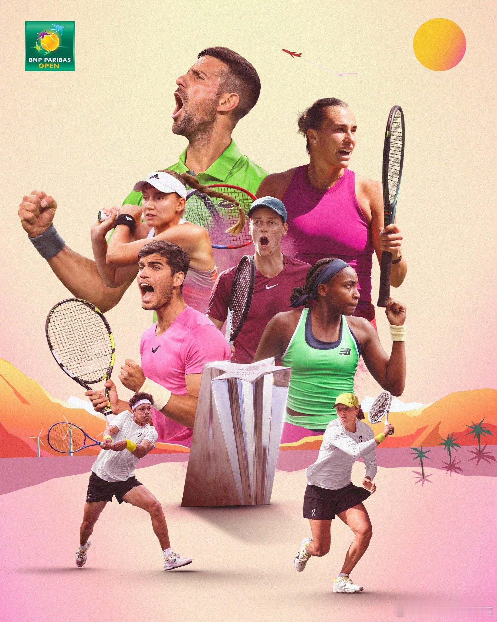 印第安维尔斯1000赛公布正赛入围名单：男单：商竣程🇨🇳（PR）女单：郑钦文