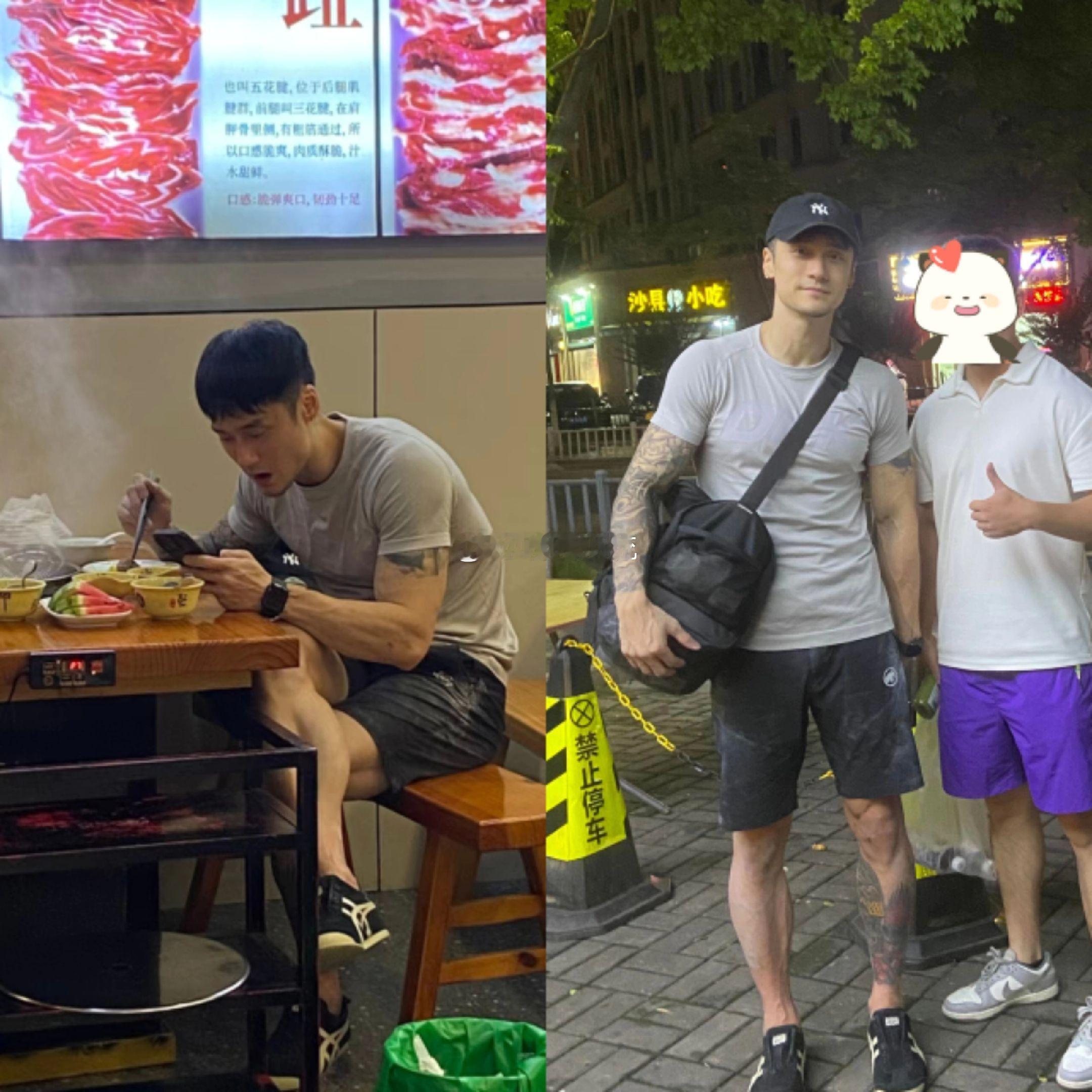 火锅店偶遇蒋劲夫。网友在宁波吃火锅遇到夫仔了，本人又瘦又有肌肉，近照十分帅气，还