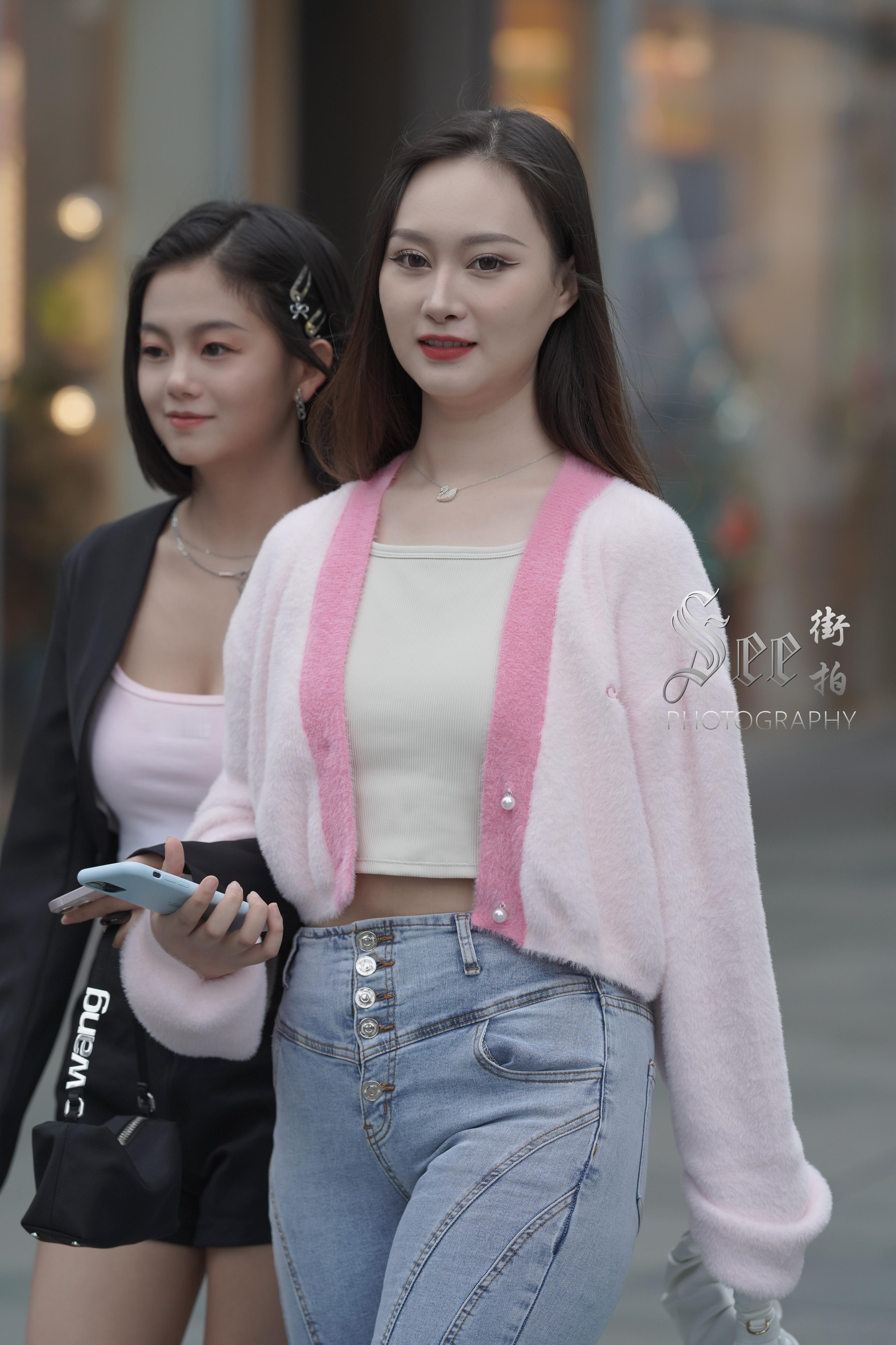 小香风牛仔裤搭配~~​​​