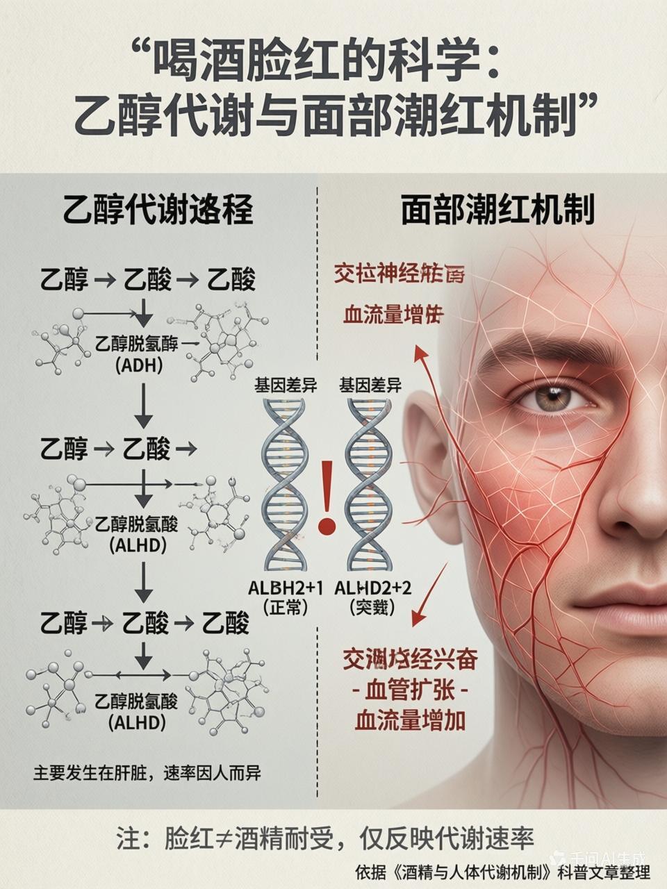 喝酒脸红是酒量大,还是肝不好?喝酒脸红既不是酒量大的表现，也不直接等同于肝不好，