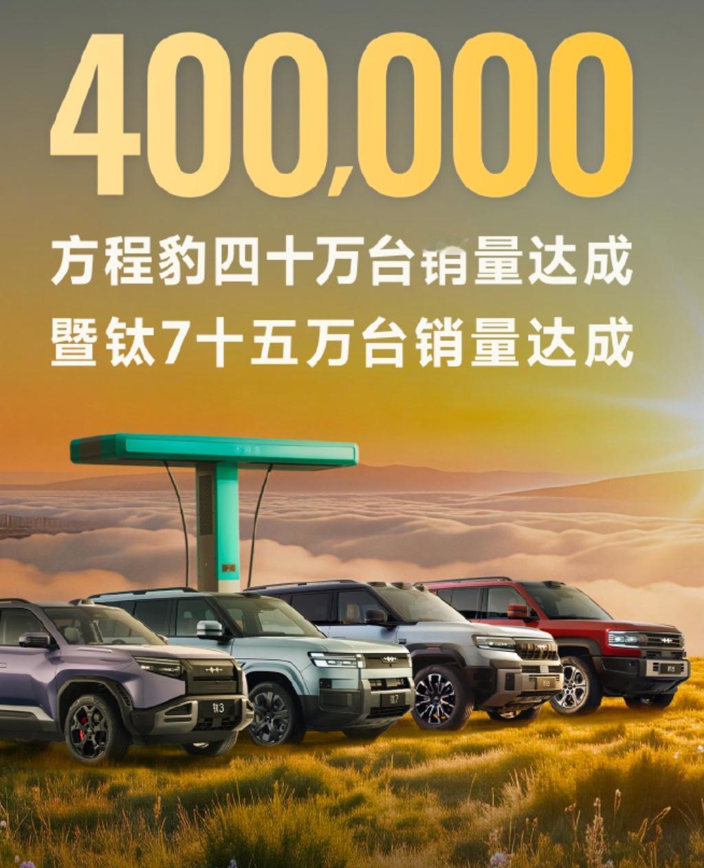 方程豹累计销量40万辆，钛7销量15万辆，占总销量的37.5%为啥钛7卖这么