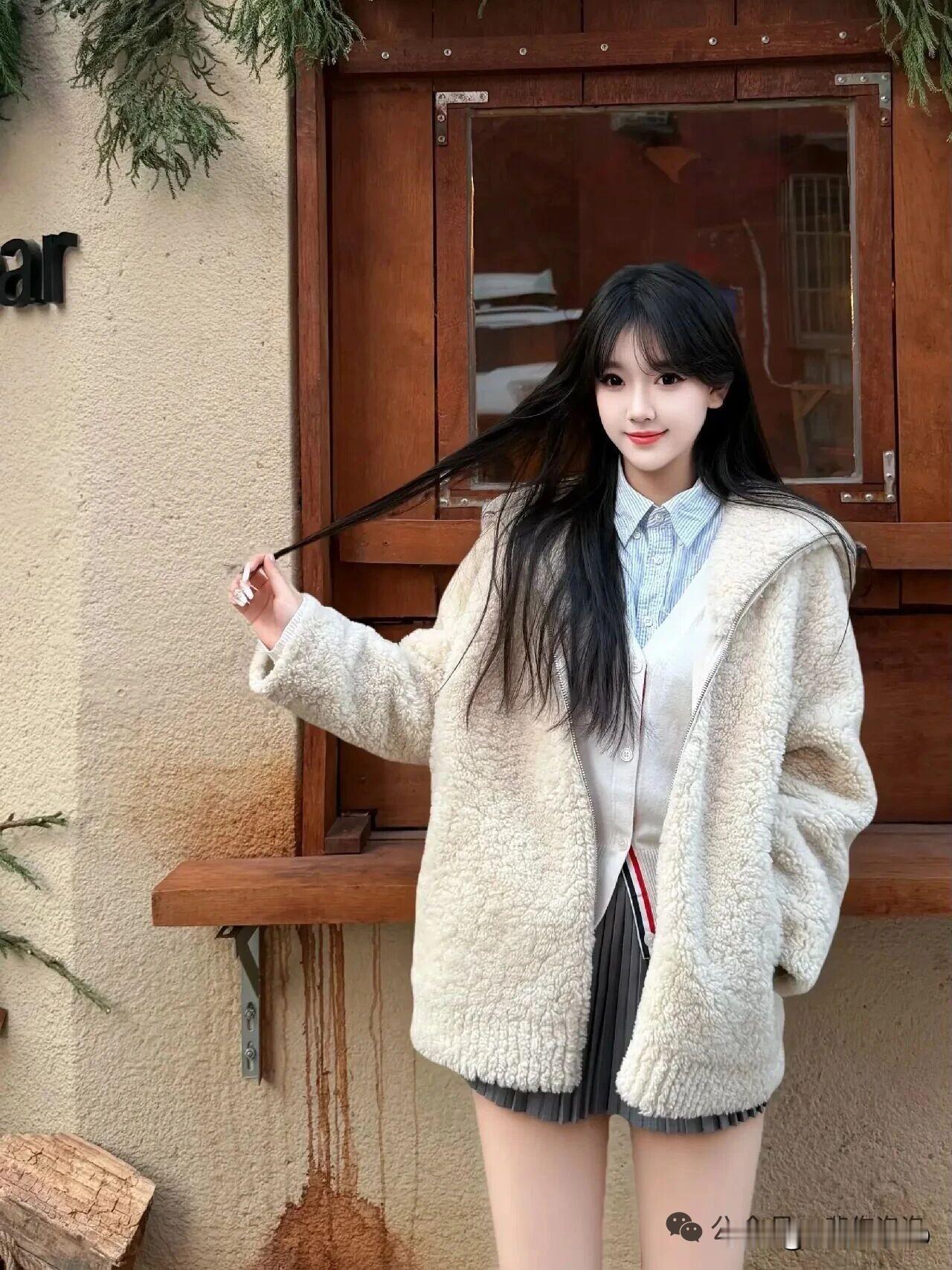 冬日穿搭指南：毛绒外套+学院风衬衫，温暖又时尚！🌟👗🧥