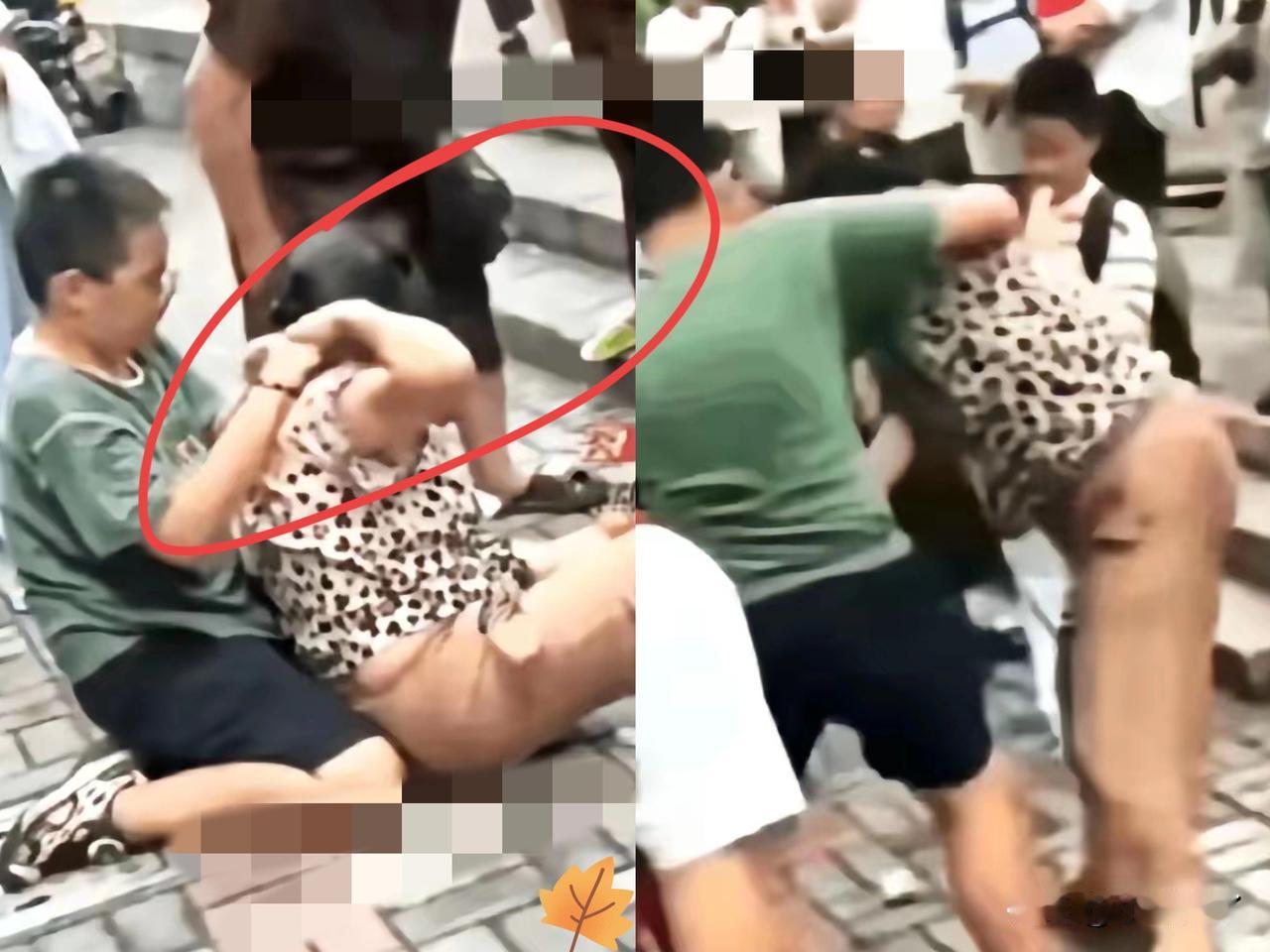 学校门口，一位穿着时尚的奶奶，前来接六年级的孙子。六年级的男生长得比奶奶还壮实，