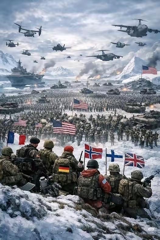 这图绝了，欧洲八国联军，抵抗美国入侵！自打特朗普发誓要夺取丹麦的格林兰岛，欧洲各