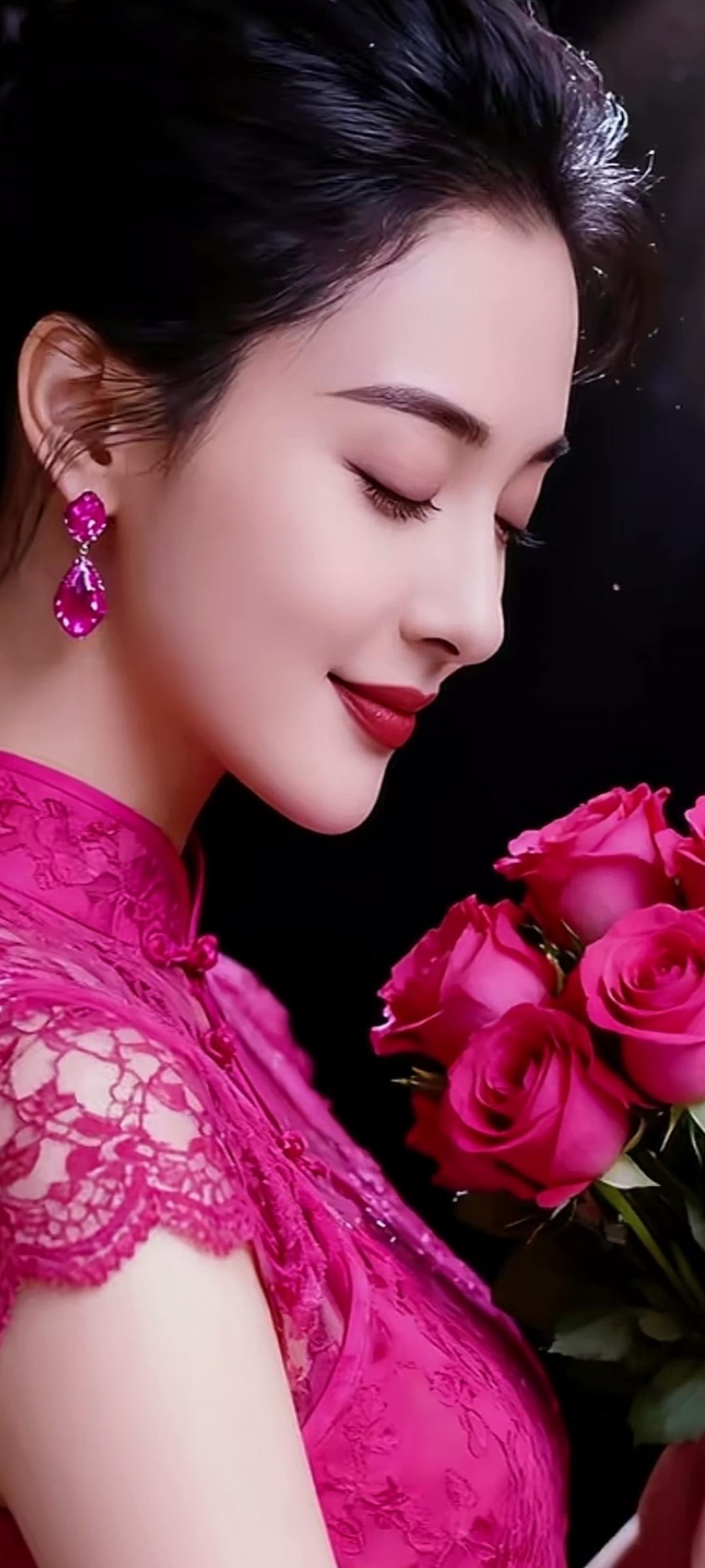 优雅玫瑰与迷人耳饰的完美结合，尽显女性魅力！🌹💎