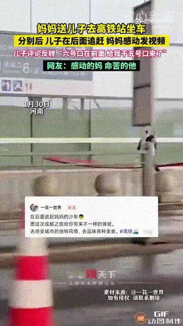 没见过这么粗心的妈！河南一名女子送孩子去坐高铁，没想到分别之后，孩子一路追着妈妈