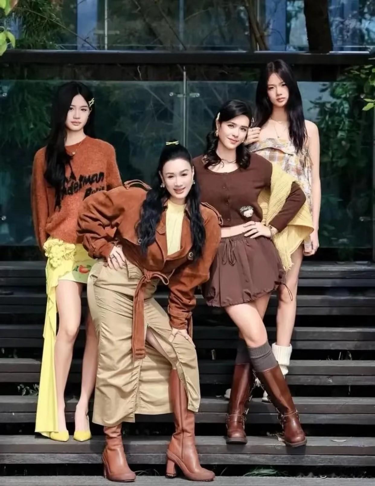 钟丽缇的基因真的杀疯了三个女儿个个都是长腿美女颜值身材双在线星二代里的天花