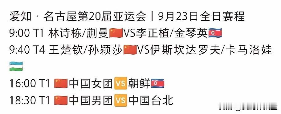 兼项开始了！从今天开始国乒主力开始兼项了！好消息莎头今天有混双比赛，坏消息