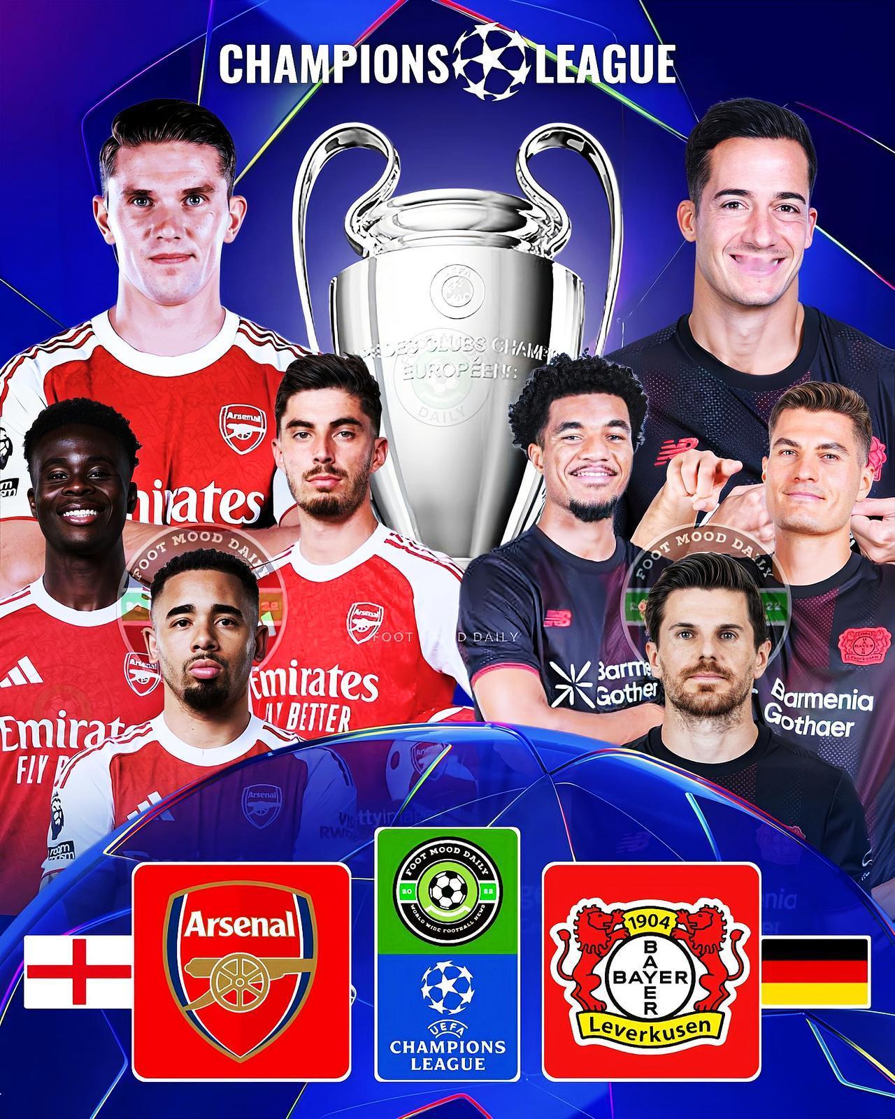 阿森纳对阵勒沃库森，尽管德甲劲旅首回合逼平了枪手，但想在第二回合继续干大事，显然