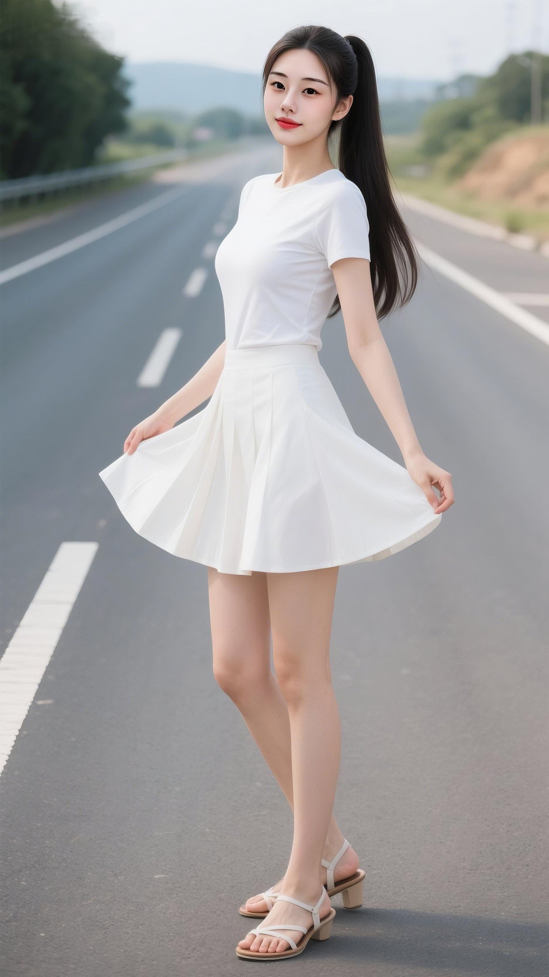 百褶裙穿搭 女生不费力的夏季穿搭 简单干净的小白裙