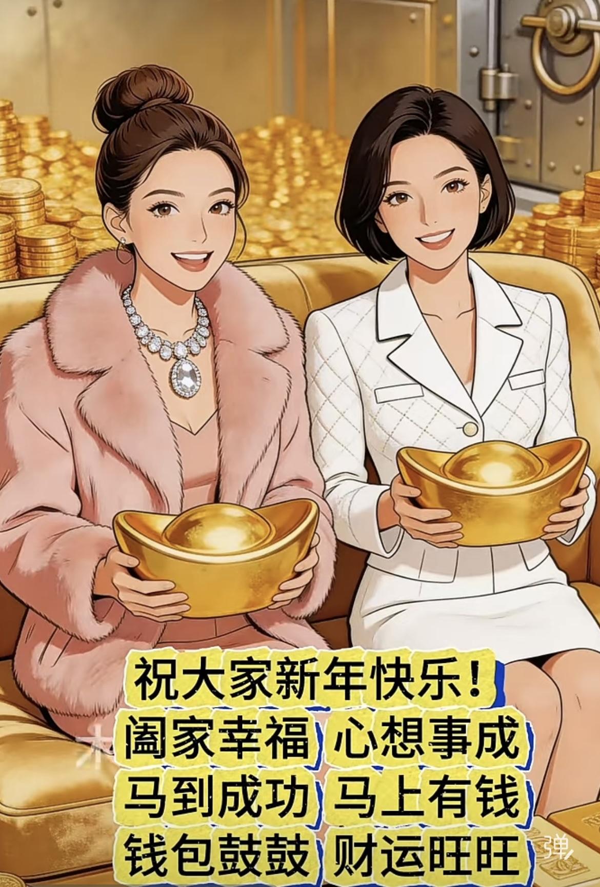 “不是无缘无故刷到这里，祝大家新年快乐，财源滚滚，心想事成”