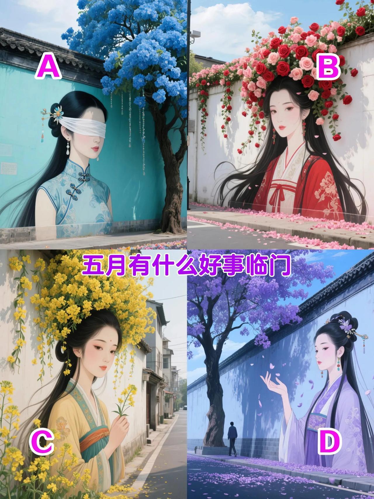心里测试测测你五月有什么好事临门？？选择喜欢的一幅图看看五月有何好事发生