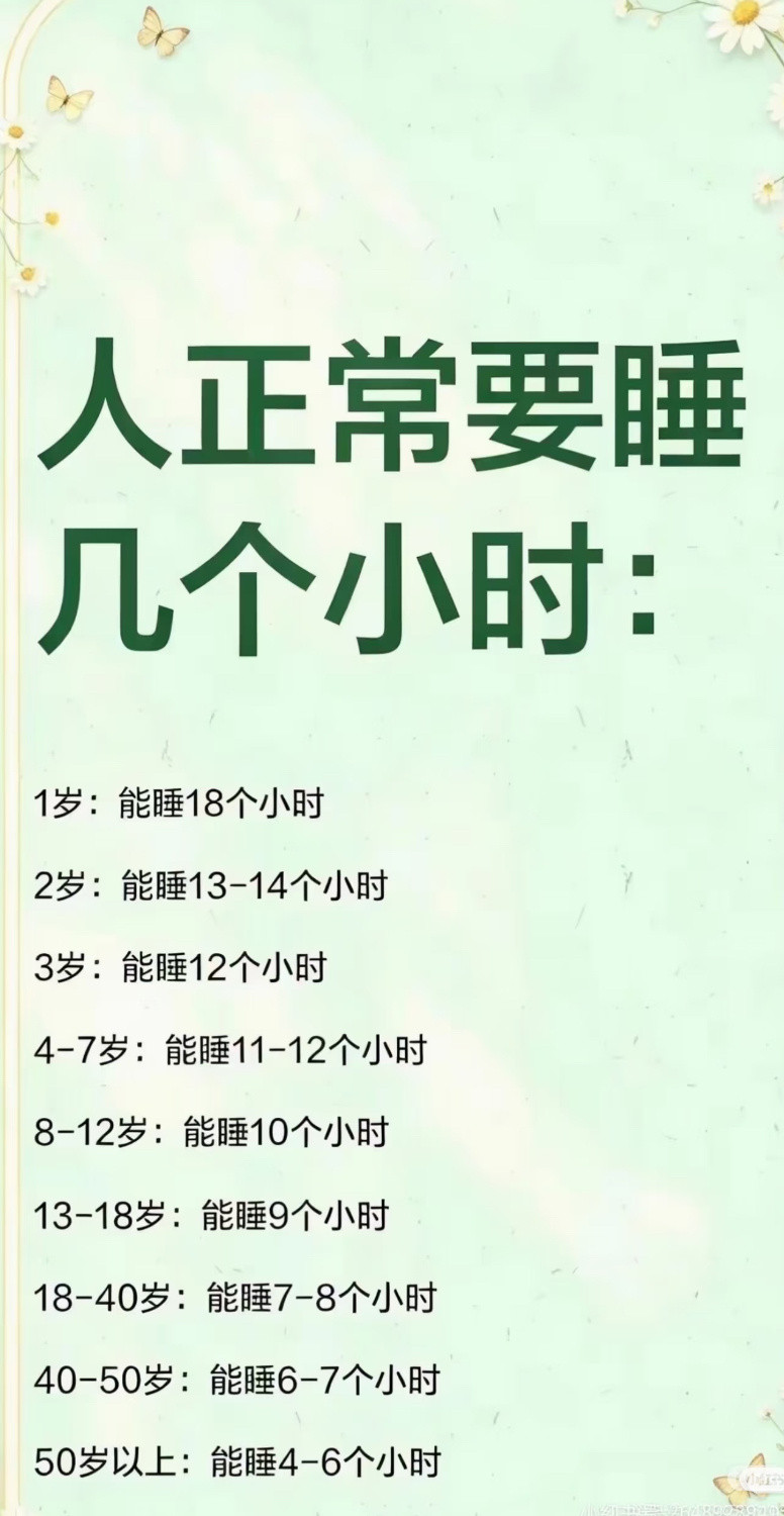 人正常要睡几个小时？​​​