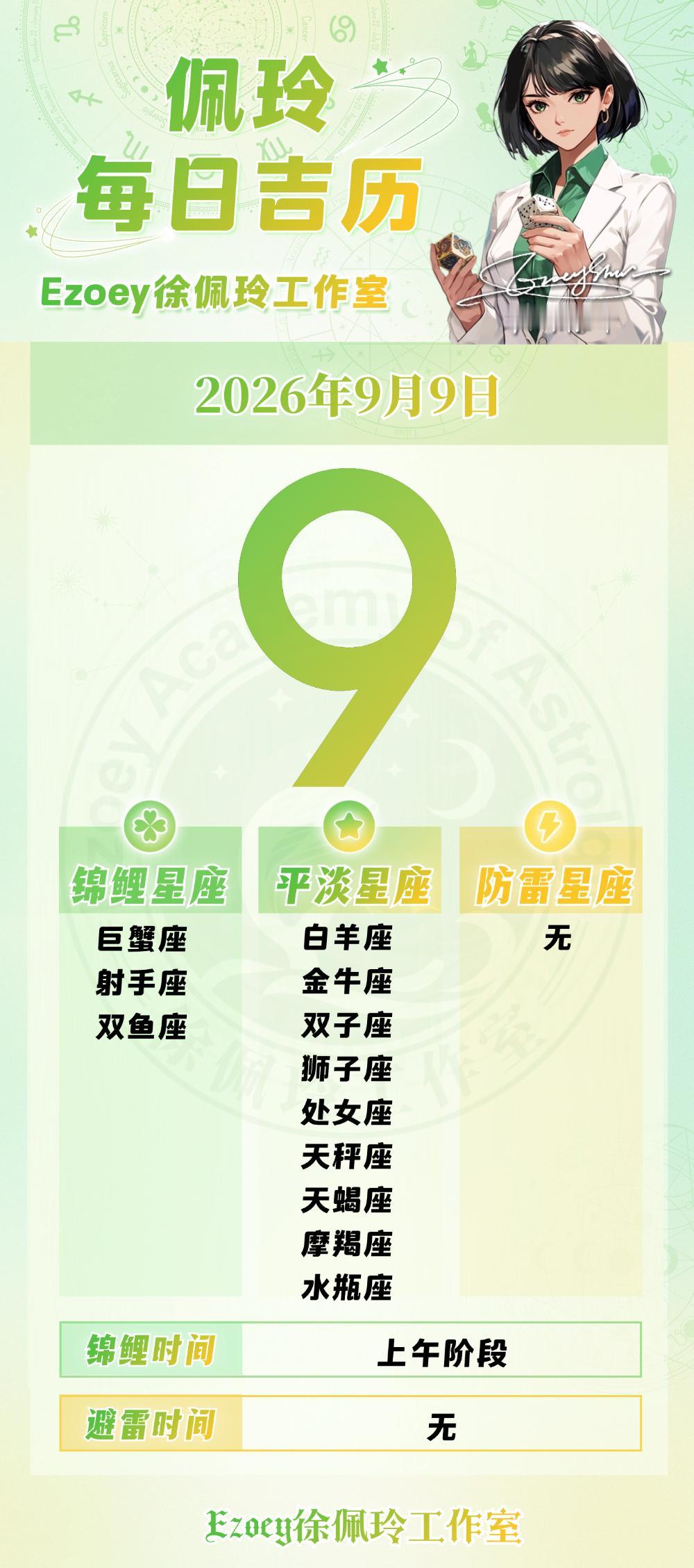 【9.9日播报】乐观前行日锦鲤星座：巨蟹座、射手座、双鱼座——Ezoey徐佩玲
