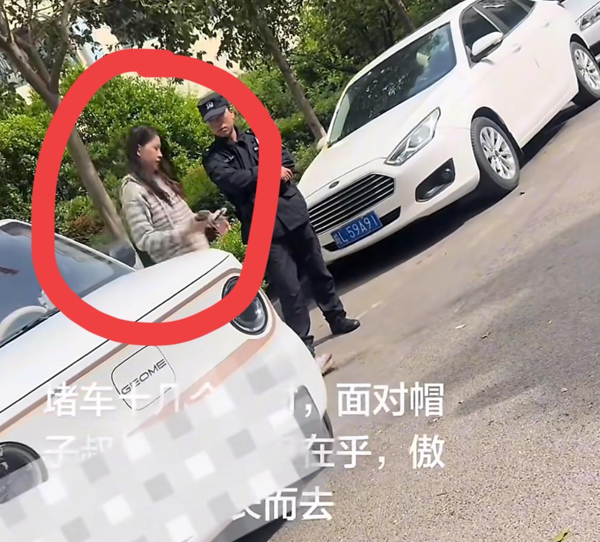 一小区业主要被这个违停的女子气疯了，被堵了十几个小时，电话不接，物业上门敲门没人