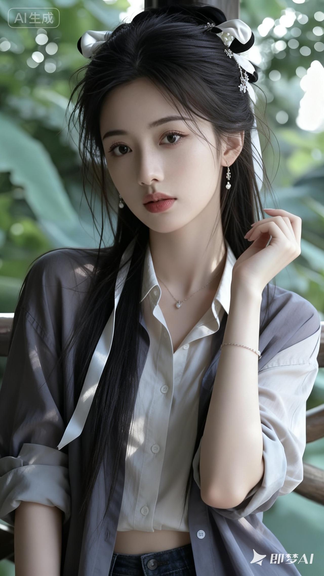 少女心满满，温柔可人，自然光下更显清新动人！🌿💖