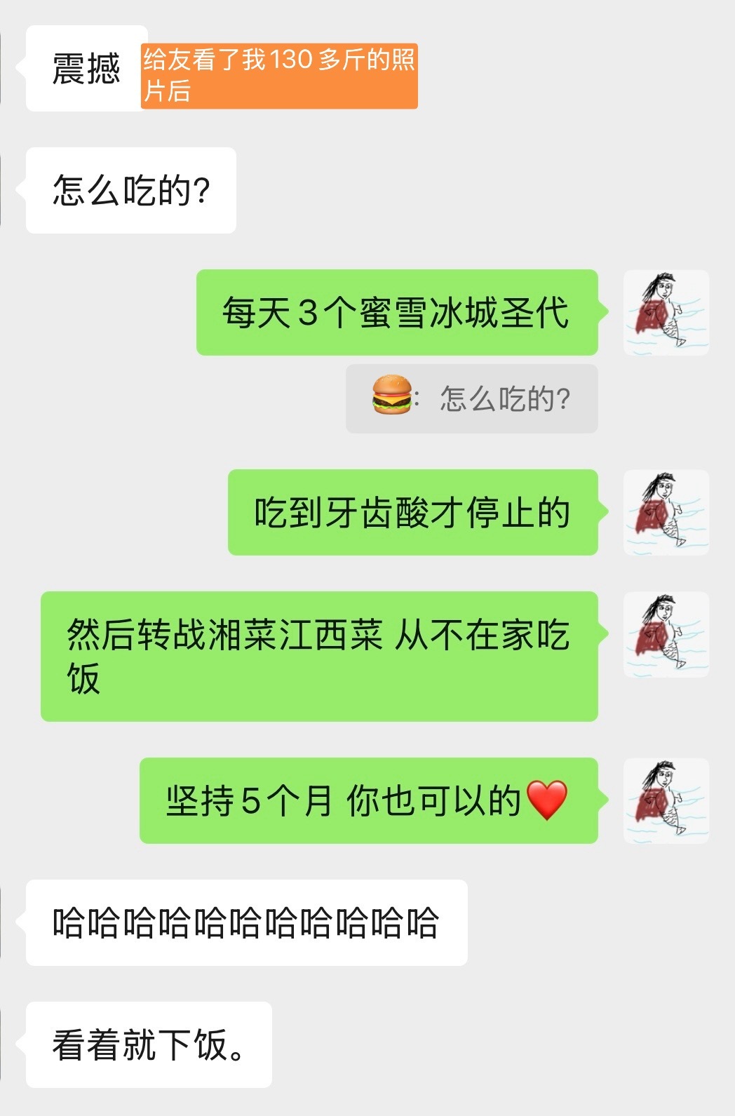 吃胖还不简单吗，去年开始减脂前，我的初始体重已达到130斤往上，嗯真人真事。就是