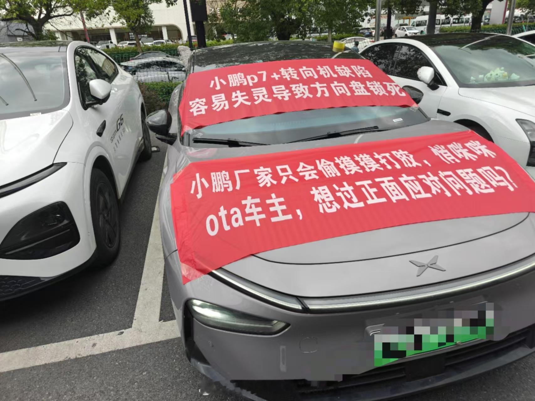 车主群里有浙江老哥去拉横幅了[笑着哭]汽场全开小鹏汽车小鹏​​​