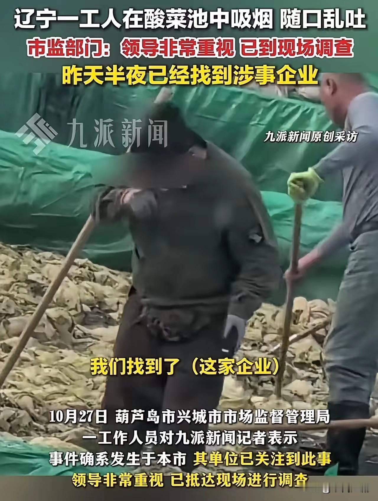 近日，辽宁一家企业的食品安全事件引发了社会的广泛关注。在酸菜生产现场，一名工人竟