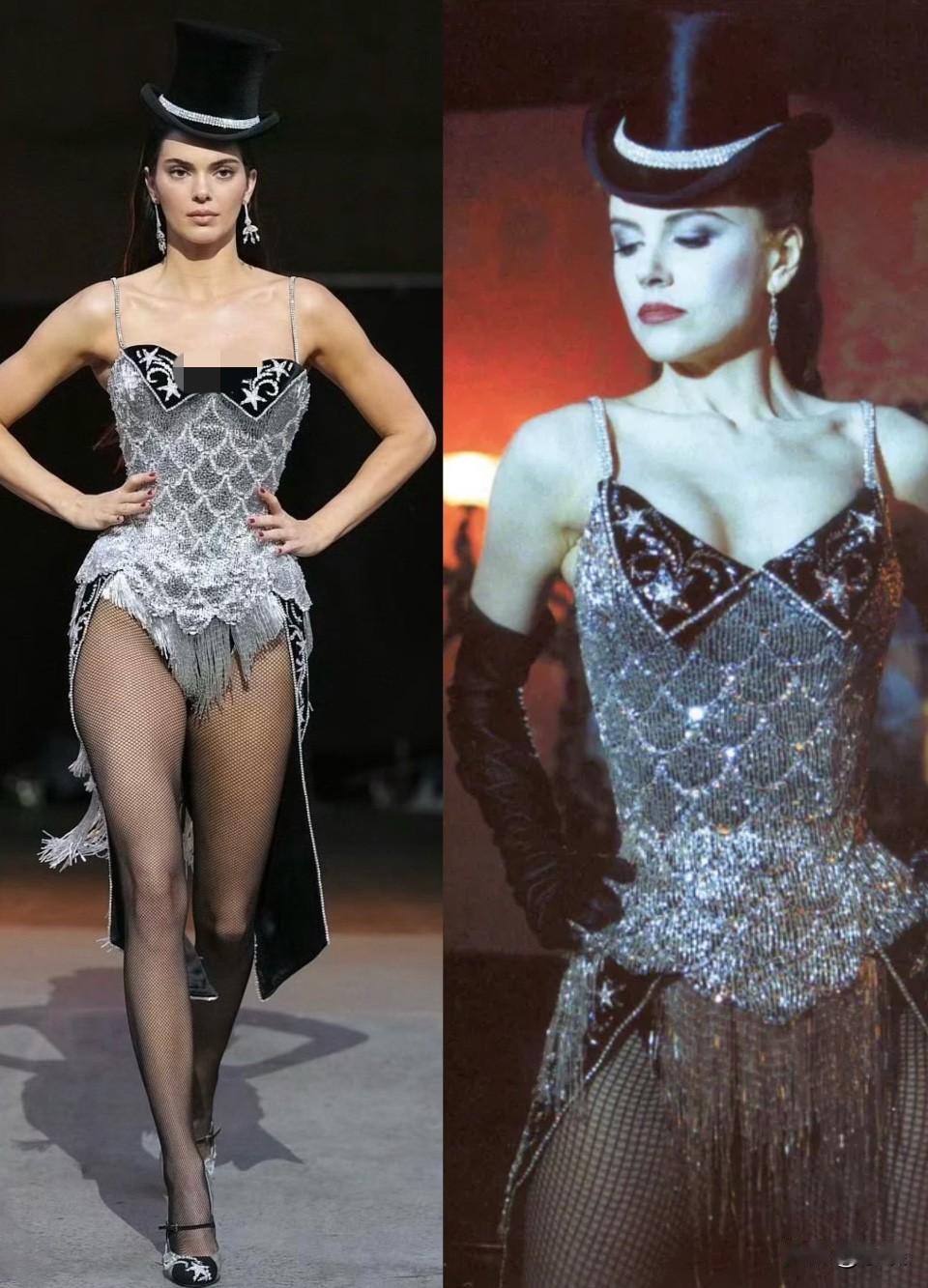 妮可.基德曼的性感肯豆致敬起来只有呆滞肯豆真是拍照美矣一上t台就两眼空空…肯