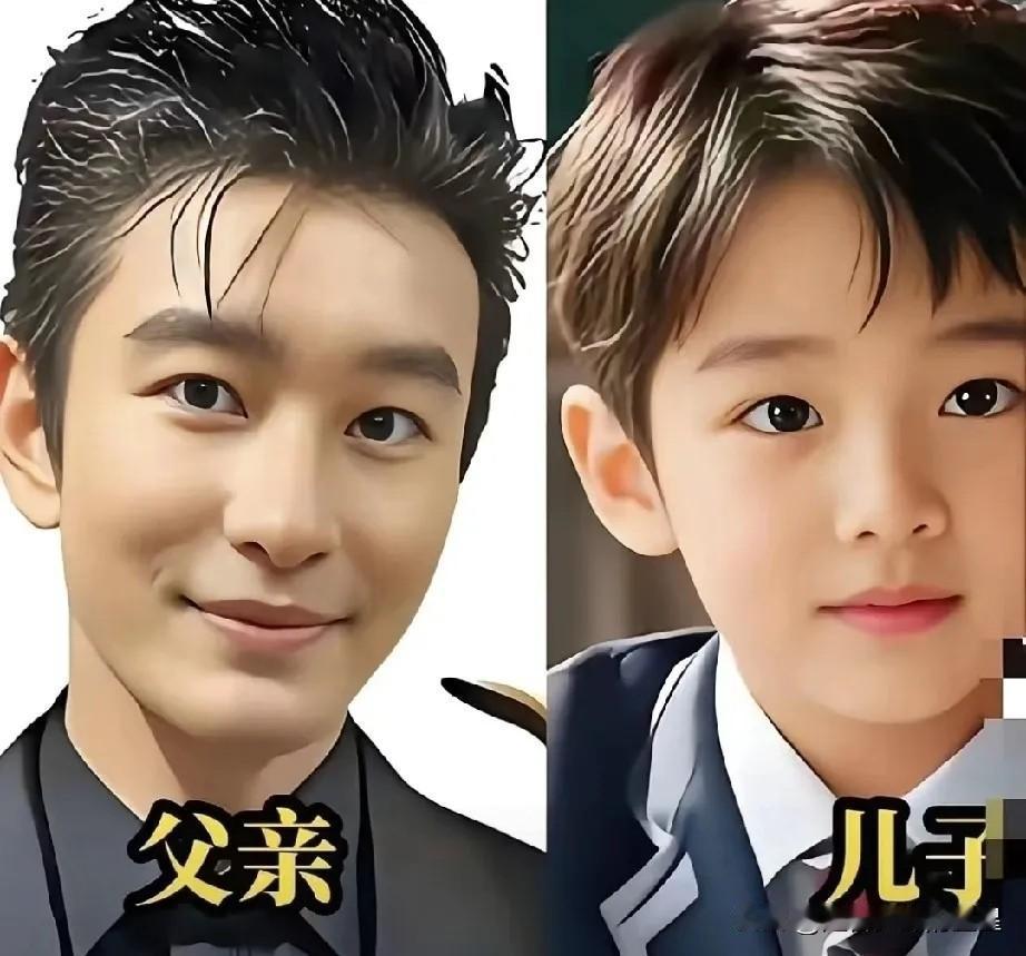 这两对父子同框，颜值也太高了吧！都说“有其父必有其子”，看这爸爸们个个高大帅气，