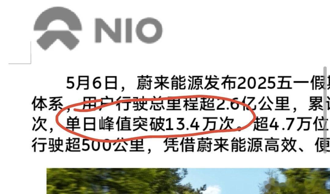 蔚来在五月一假期之间又刷新了一个记录。单日换电峰值达到了13.4万。几个热门的换