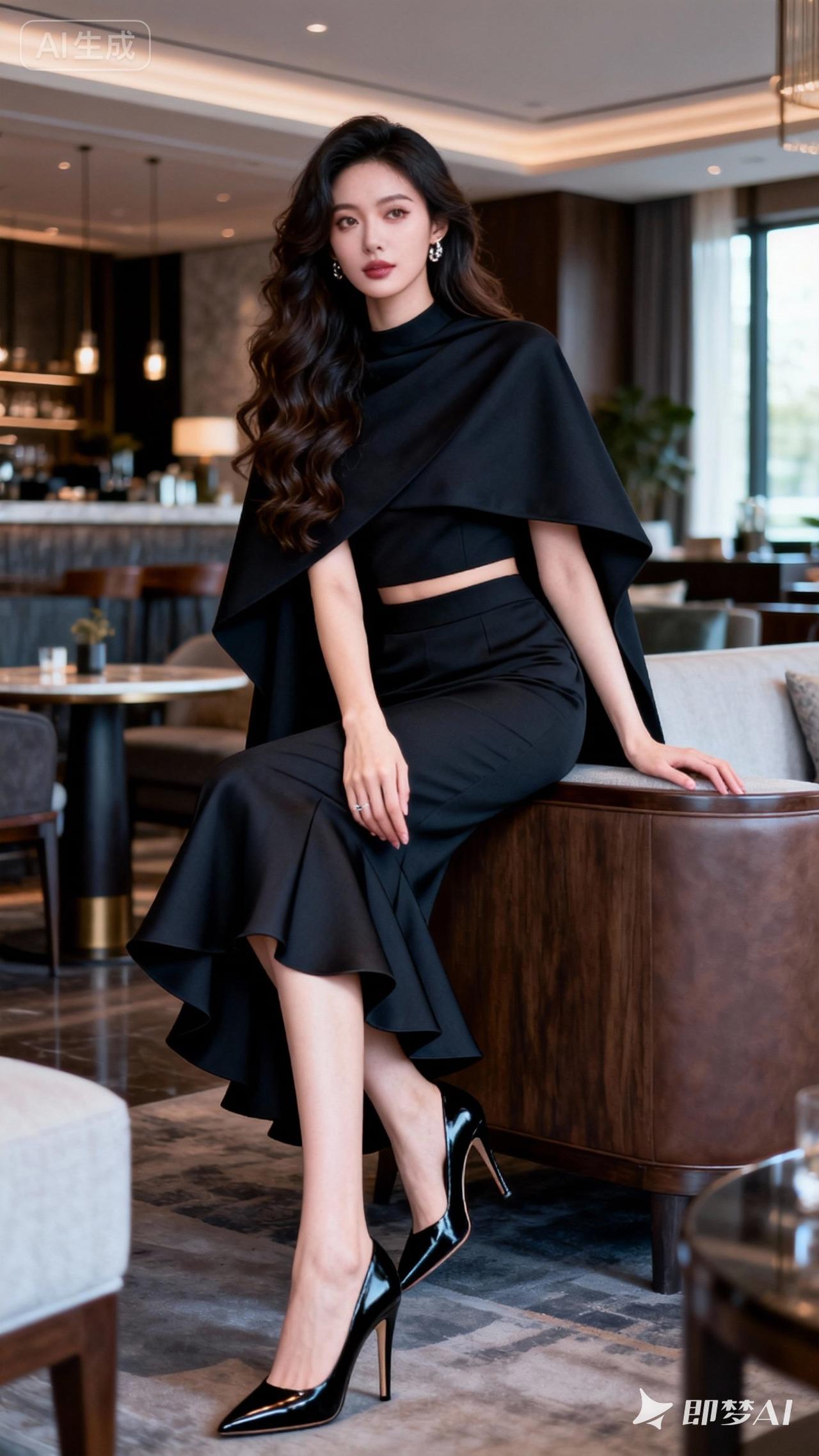 黑衣美人坐，静看繁华落。