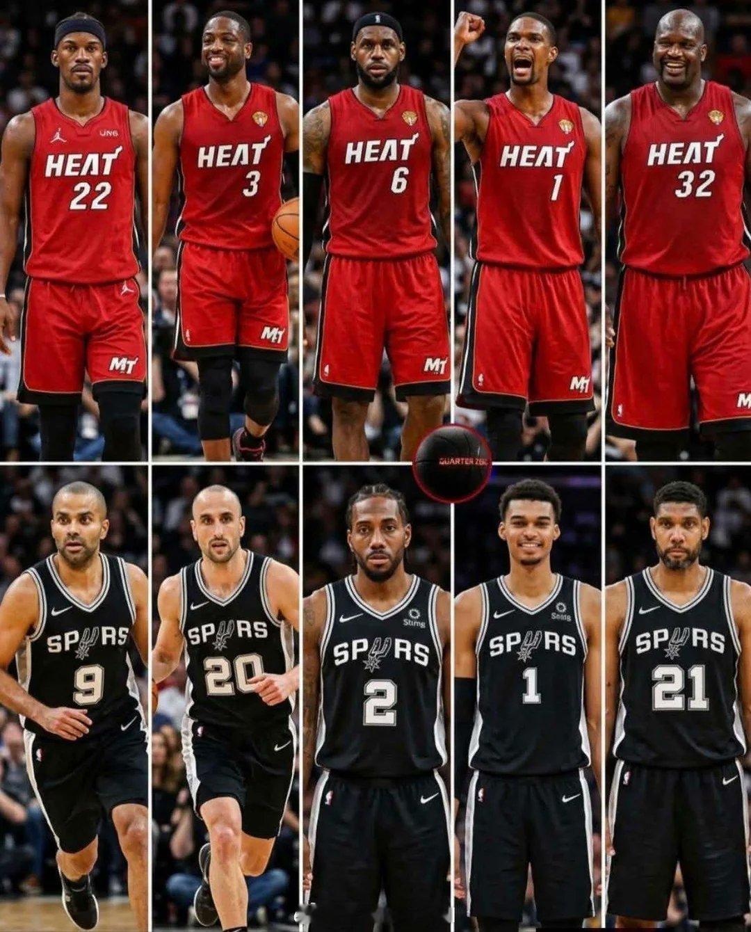 热火马刺这两队历史最强阵容，哪队能赢[？？？]#詹姆斯##nba#​