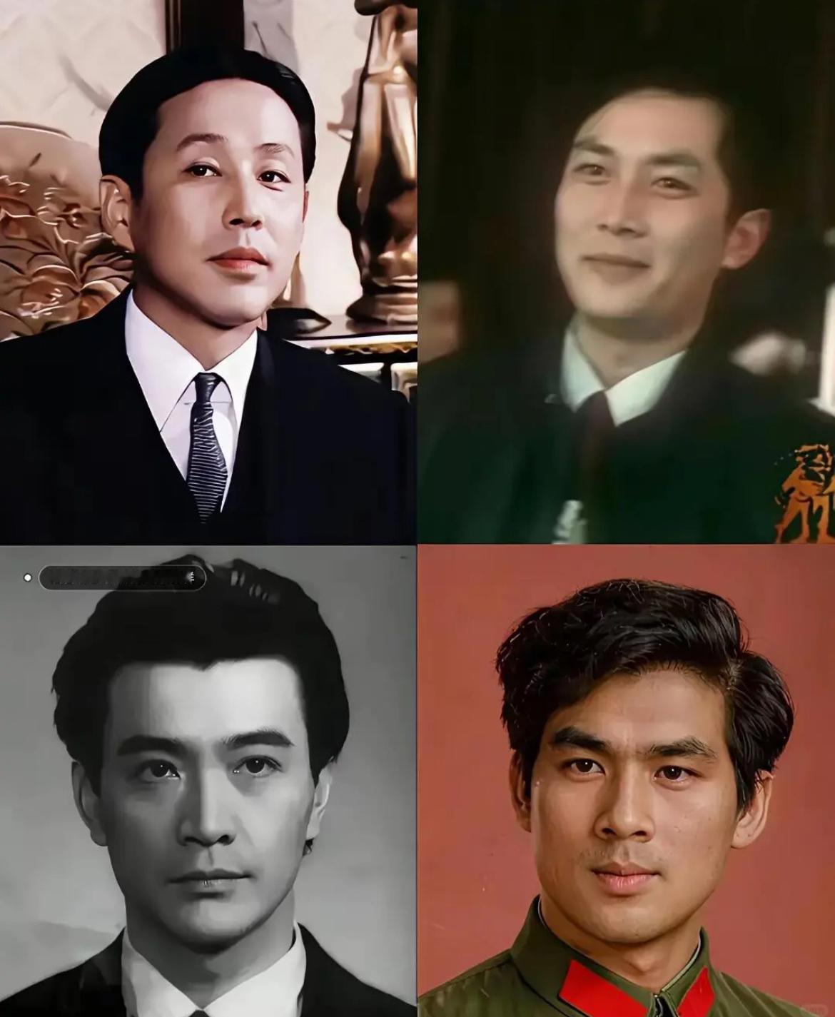 单看这个照片，谁长在你的心巴上？左上陈道明、左下周里京、右上唐国强、右下朱时茂