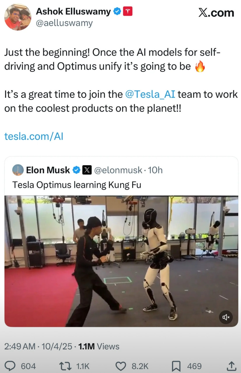 特斯拉AI大佬表示：“等特斯拉把自动驾驶和机器人用的AI融合在一起，那就要炸